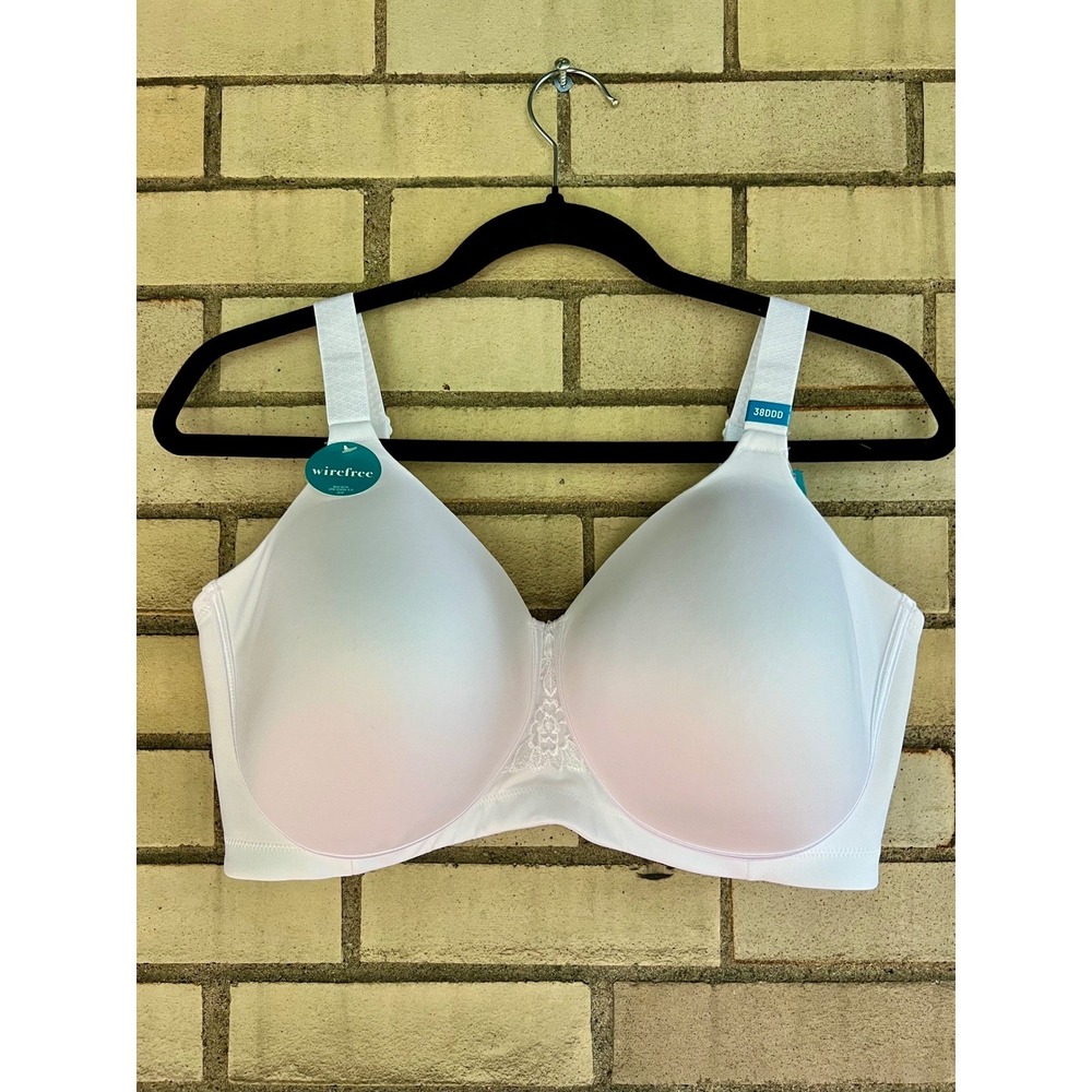 Vanity Fair Wirefree Full Figure Bra Beauty Back Star White 38DDD NWT Wireless
